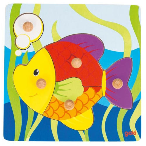 Goki 57554 - Steckpuzzle Fisch