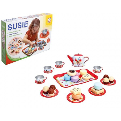 Bino 83399 - Kinder-Teeservice-Set Susie, Kinder-Geschirr-Set, 31-teilig