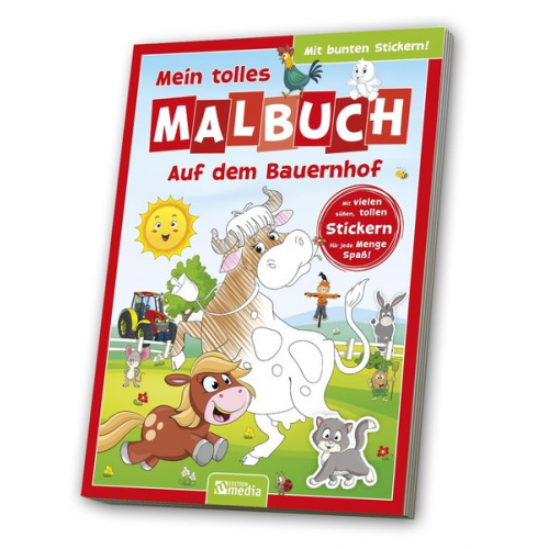 Malbuch mit Stickern: Bauernhof