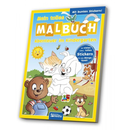 Malbuch mit Stickern: Kindergarten