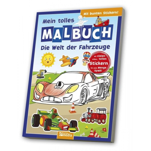 Malbuch mit Stickern: Fahrzeuge