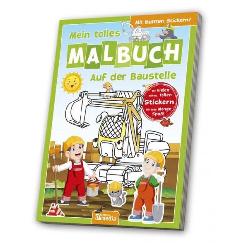 Malbuch mit Stickern: Baustelle