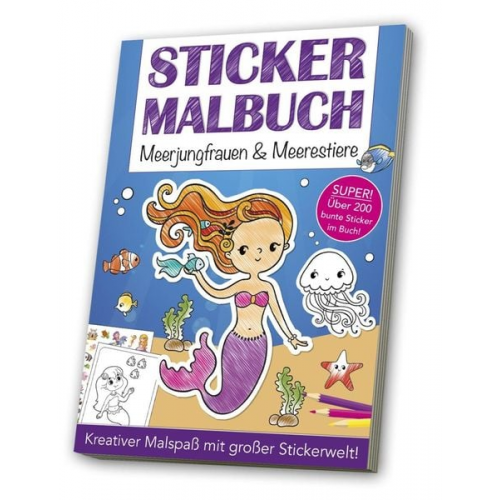 Stickermalbuch: Meerjungfrauen & Meerestiere