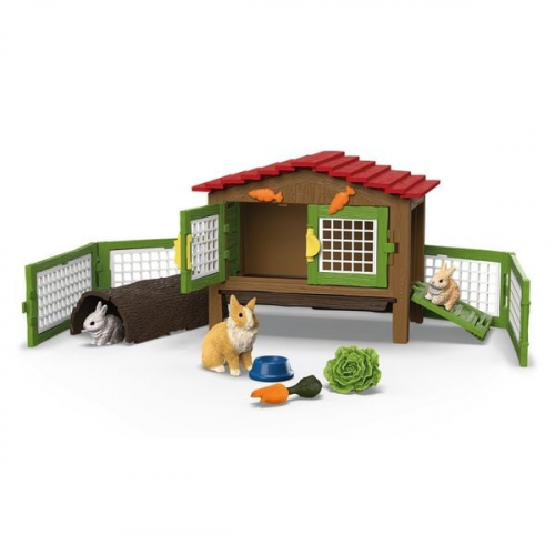 Schleich 42728 - Farm World, Kaninchenstall, 17 Teile, Spielset