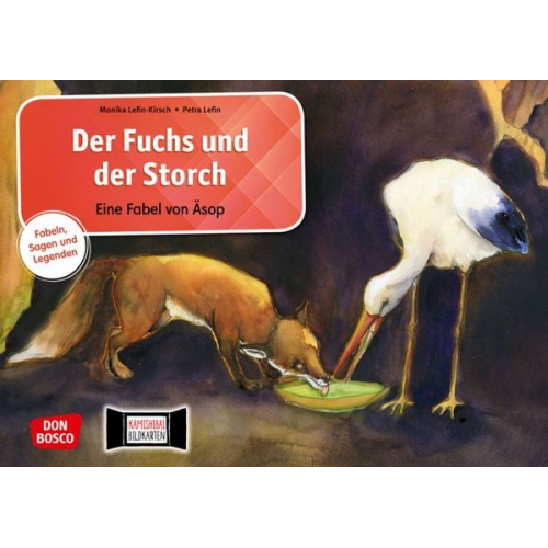 Monika Lefin-Kirsch - Der Fuchs und der Storch. Eine Fabel von Äsop. Kamishibai Bildkartenset.