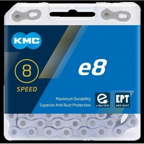 KMC Kette e 8 EPT  3/32&quot; 122 Gl. E-Bike grau