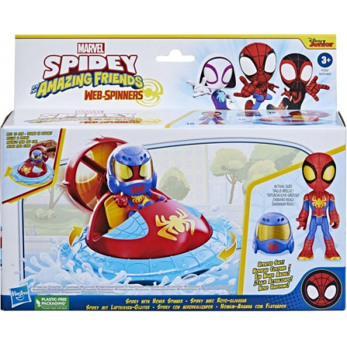 Hasbro - Marvel Spidey and His Amazing Friends Web-Spinners Spidey mit Luftkissen-Gleiter