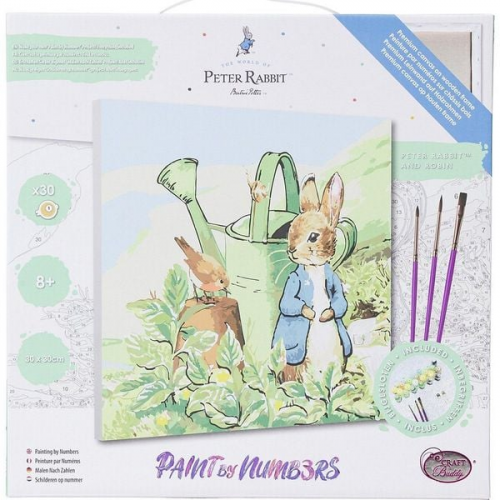 Craft Buddy PBN-PRBT01 - Paint by Numbers, Peter Rabbit and Robin, 30x30 cm