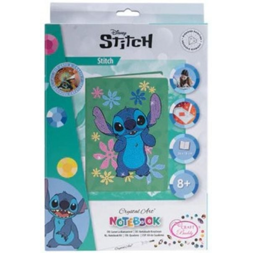 Craft Buddy CANJ-MCU922 - Crystal Art Notebook, Disney Stitch, Notizbuch 26x18cm, Kristallkunst-Bastelset