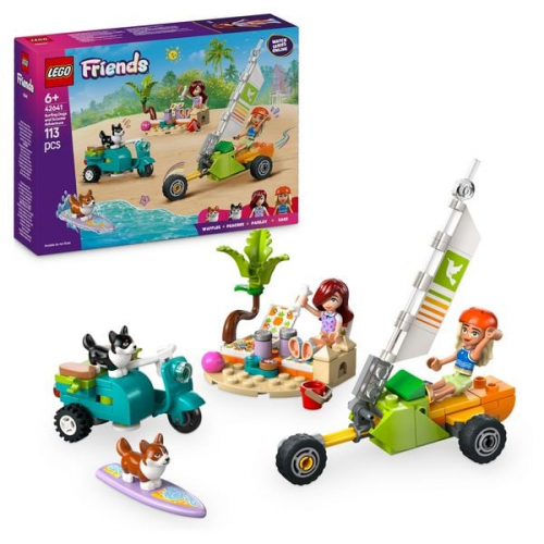 LEGO Friends Strandabenteuer mit Hunden, Set mit Corgis, Surfbrett 42641