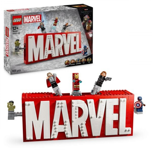 LEGO Marvel: MARVEL Logo & Minifiguren - Set mit Avengers Figuren 76313