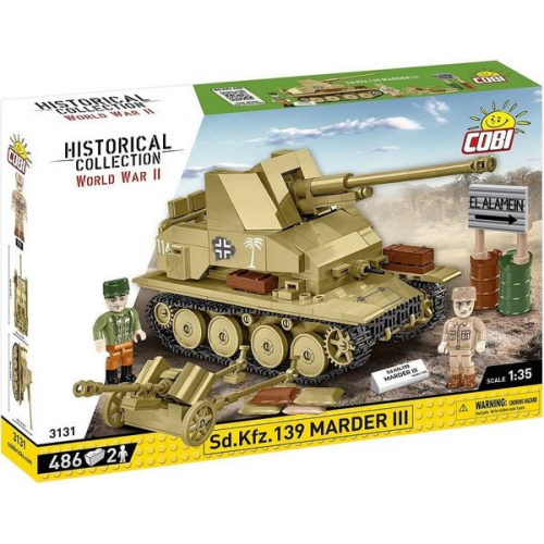 COBI Historical Collection 3131 - Sd.Kfz.139 Marder III, Bausatz 1:35, 486 Klemmbausteine, 2 Figuren