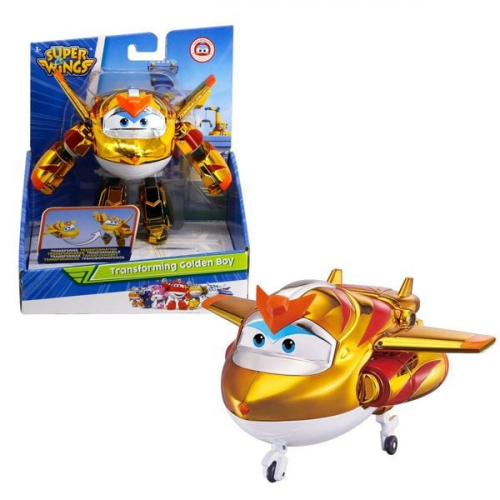 Spielfiguren Super Wings Transforming Golden Boy 12x11x13cm