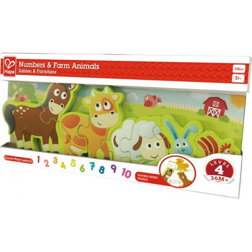 Hape - Zahlen & Farmtiere, 10 Teile