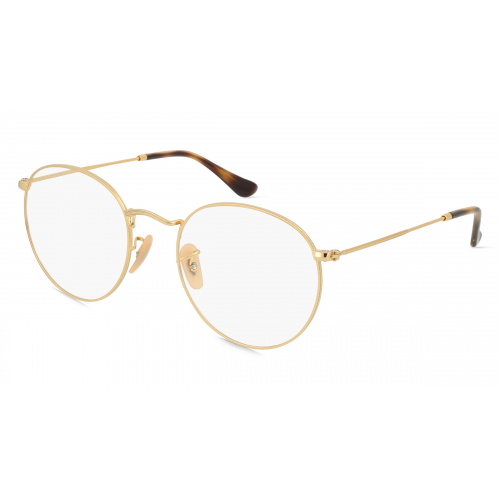 RAY-BAN RX3447V ROUND METAL Herren-Brille inkl. Gläser Vollrand Rund Metall-Gestell 53mm/21mm/145mm, gold