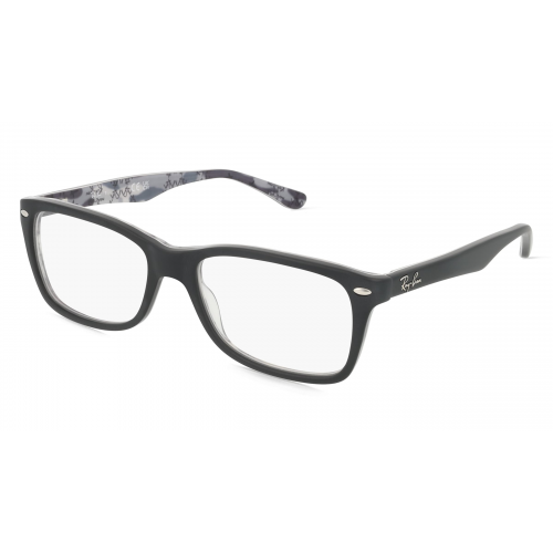 Ray-Ban RX5228 Herren-Brille inkl. Gläser Vollrand Rechteckig Kunststoff-Gestell 53mm/17mm/140mm, schwarz