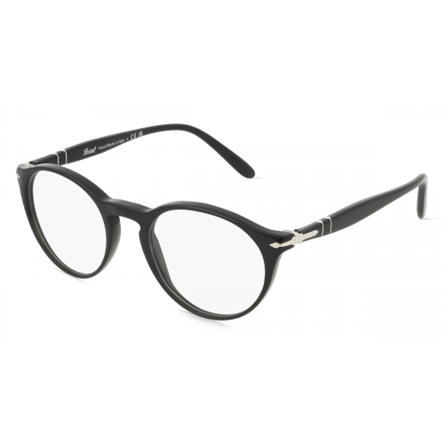 Persol 0PO3092V Herren-Brille inkl. Gläser Vollrand Panto Acetat-Gestell 50mm/19mm/145mm, schwarz