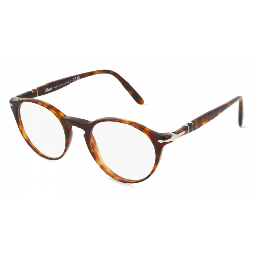 Persol 0PO3092V Herren-Brille inkl. Gläser Vollrand Panto Acetat-Gestell 50mm/19mm/145mm, braun