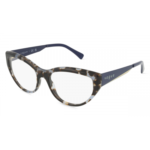 Vogue 0VO5560 Damen-Brille inkl. Gläser Vollrand Eckig Metall-Gestell 53mm/18mm/140mm, blau