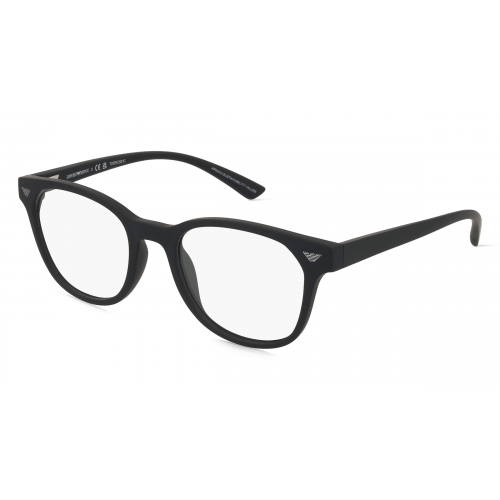 Emporio Armani 0EA3240U Herren-Brille inkl. Gläser Vollrand Panto Acetat-Gestell 52mm/20mm/145mm, schwarz