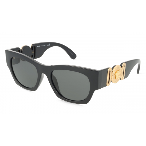 Versace VE4479U Herren-Sonnenbrille Vollrand Panto Kunststoff-Gestell, schwarz