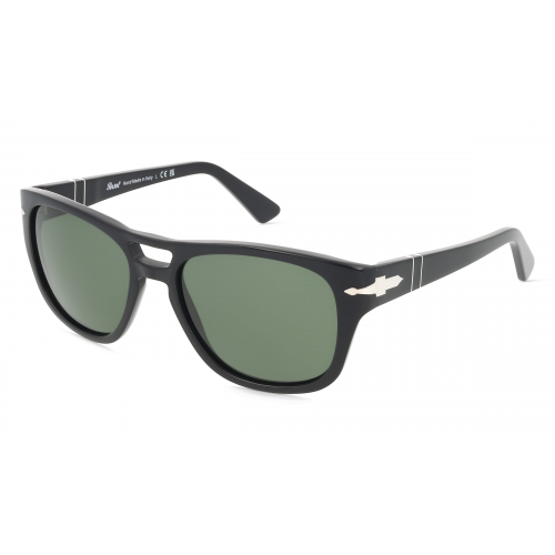 Persol PO3366S Damen-Sonnenbrille Vollrand Eckig Acetat-Gestell, schwarz