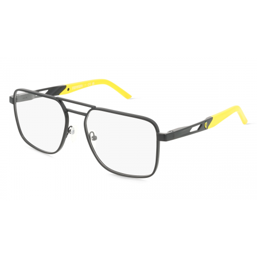 Scuderia Ferrari FZ7005 Herren-Brille inkl. Gläser Vollrand Eckig Metall-Gestell 56mm/17mm/145mm, schwarz