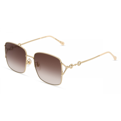 Gucci GG 1018SK Damen-Sonnenbrille Vollrand Eckig Metall-Gestell, gold