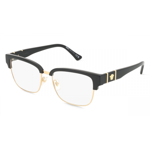 Versace VE3348 Herren-Brille inkl. Gläser Vollrand Eckig Kunststoff-Gestell 55mm/17mm/150mm, schwarz