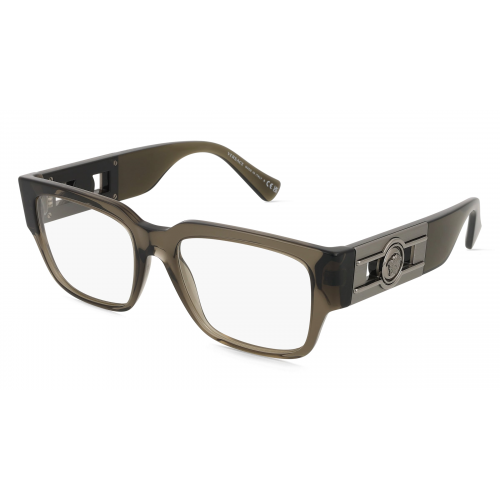 Versace 0VE3350 Herren-Brille inkl. Gläser Vollrand Eckig Acetat-Gestell 53mm/18mm/140mm, grau