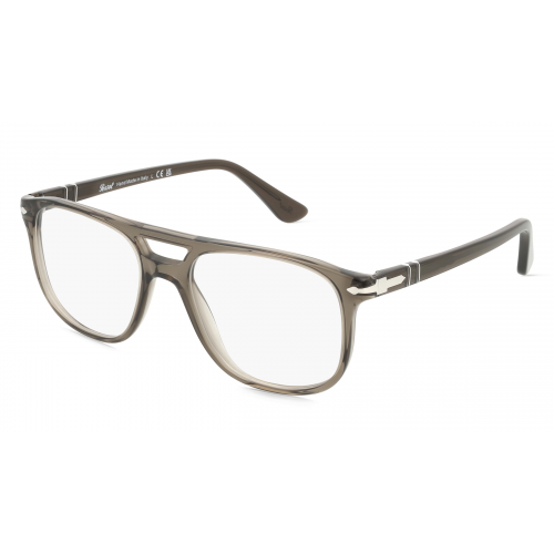 Persol 0PO3329V GRETA Unisex-Brille inkl. Gläser Vollrand Pilot Acetat-Gestell 52mm/18mm/145mm, grau