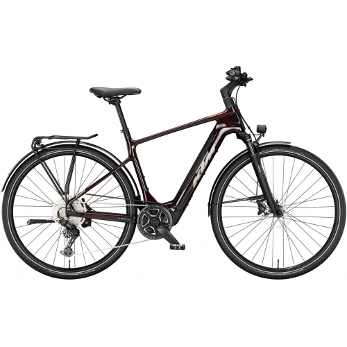 KTM MACINA SPORT SX ELITE (400 Wh), 10 Gang Kettenschaltung, Herrenfahrrad, Diamant, Modell 2024, 28 Zoll 60 cm transparent red (grey+chrome orange)