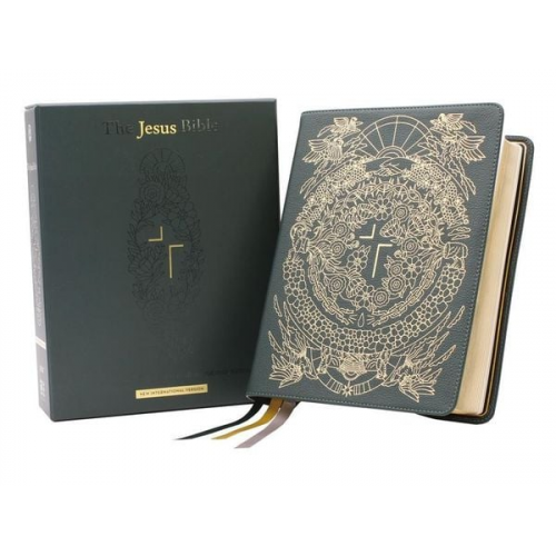 Zondervan - The Jesus Bible Artist Edition, Niv, Genuine Leather, Calfskin, Green, Limited Edition, Comfort Print