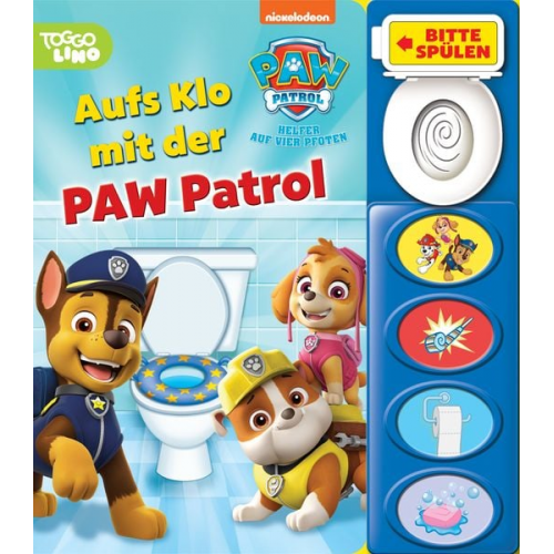 7415 - PAW Patrol - Aufs Klo mit der PAW Patrol - Mein Klo-Soundbuch - Pappbilderbuch mit Klospülung und 8 Geräuschen