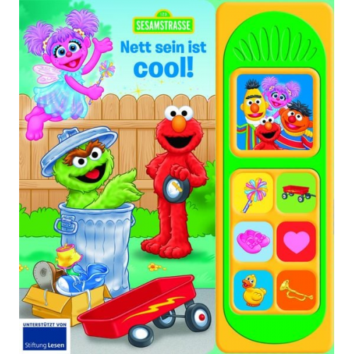 Sesamstraße - Nett sein ist cool! - Soundbuch - Pappbilderbuch mit 7 Geräuschen