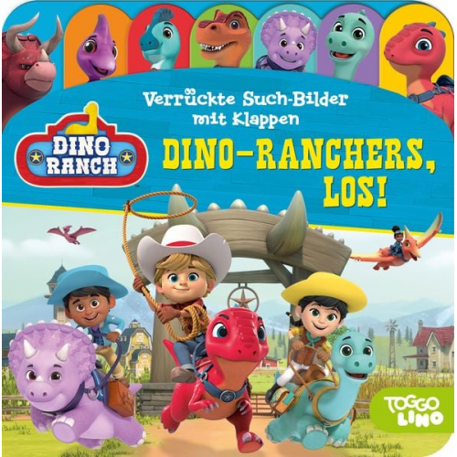 Phoenix International Publications Germany GmbH - Dino Ranch - Verrückte Such-Bilder mit Klappen - Dino-Ranchers, los! - Pappbilderbuch mit 17 Klappen - Wimmelbuch für Kinder ab 18 Monaten