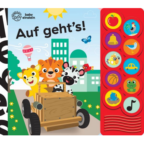 Baby Einstein - Auf geht's! - Interaktives Pappbilderbuch mit 10 lustigen Geräuschen für Kinder ab 18 Monaten