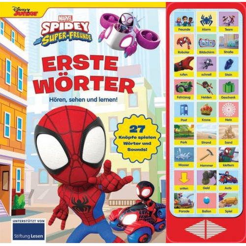 Spidey und seine Superfreunde - Erste Wörter - 27-Button-Soundbuch - Hardcover-Buch mit 27 Geräuschen - MARVEL