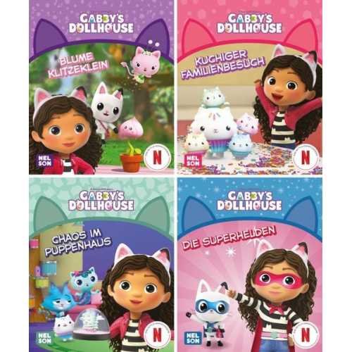 Nelson Mini-Bücher: 4er Gabby's Dollhouse 1-4