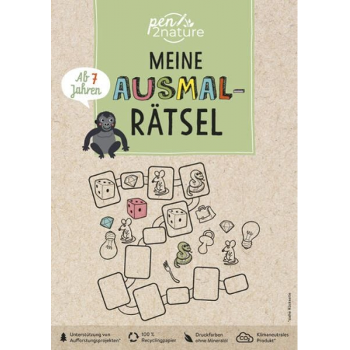 Pen2nature - Meine Ausmal-Rätsel. Nachhaltiger Rätsel- und Malspaß für Kinder ab 7 Jahren