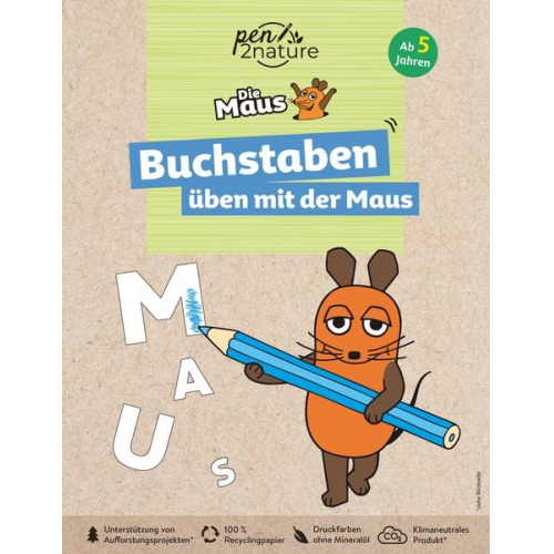 Pen2nature - Buchstaben üben mit der Maus. Nachhaltiges Vorschulbuch für Kinder ab 5 Jahren