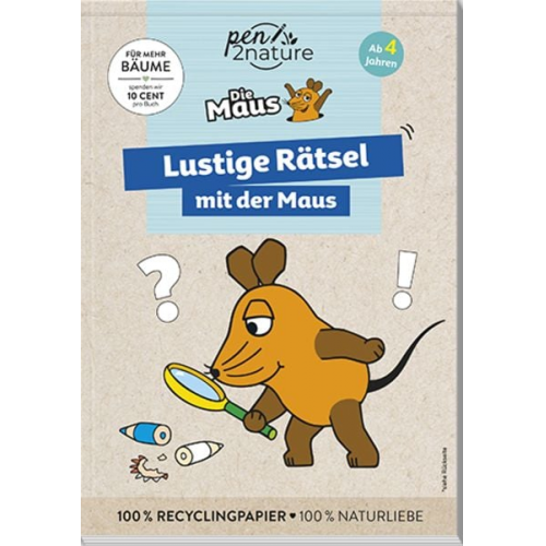 Pen2nature - Lustige Rätsel mit der Maus. Bunter Rätselblock für Kinder ab 4 Jahren