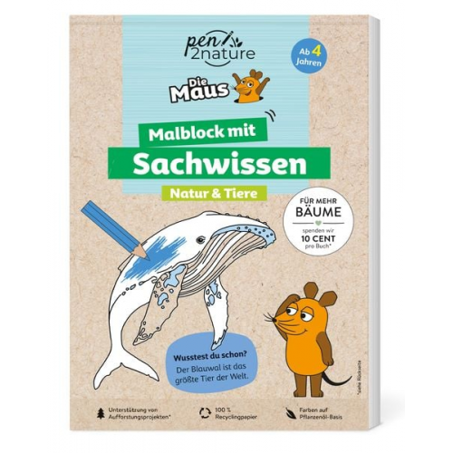 Pen2nature - Die Maus - Malblock mit Sachwissen Natur & Tiere