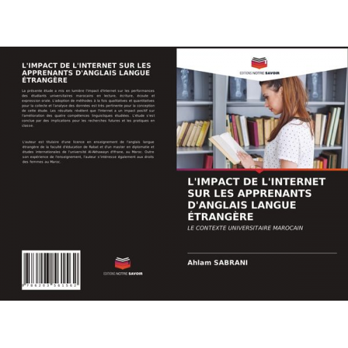 Ahlam Sabrani - L'impact De L'internet Sur Les Apprenants D'anglais Langue Étrangère