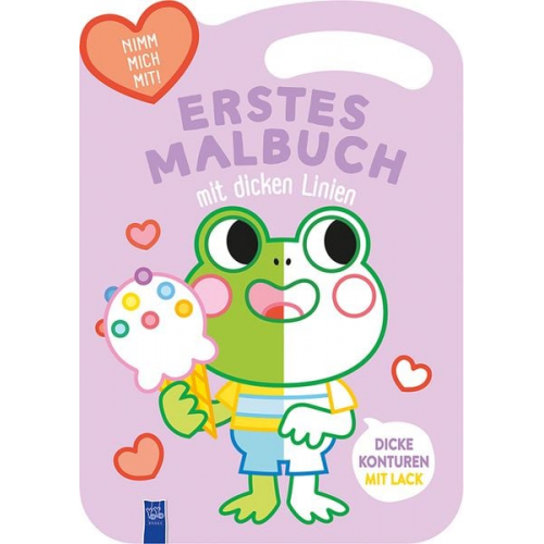 Erstes Malbuch mit dicken Linien - Cover lila (Frosch)