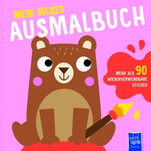 Mein dickes Ausmalbuch (Cover pink - Bär)