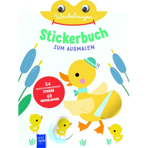 Wackelaugen Stickerbuch zum Ausmalen (Cover Ente)