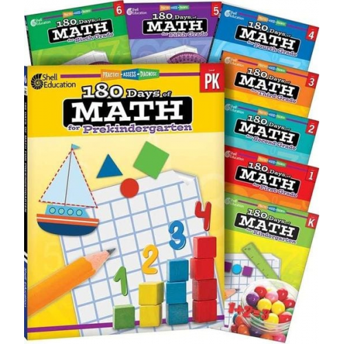 Multiple Authors Darcy Mellinger Jodene Smith - 180 Days(tm) Math Pk-6: 8-Book Set