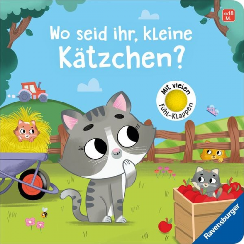 Maria Höck - Wo seid ihr, kleine Kätzchen? Spielbuch mit vielen Stoff-Klappen, Kinderbuch ab 18 Monaten, Pappbilderbuch