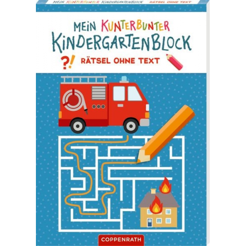 Mein k. Kindergartenblock: Rätsel o.Text - Feuerw. & Polizei